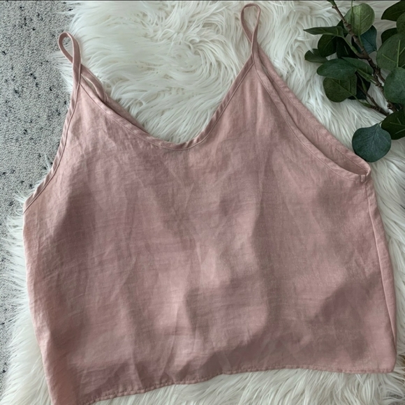 Dusty Rose pink crop top. Large - Picture 4 of 4